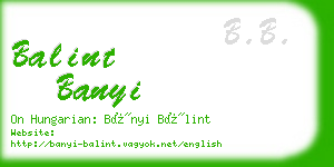 balint banyi business card